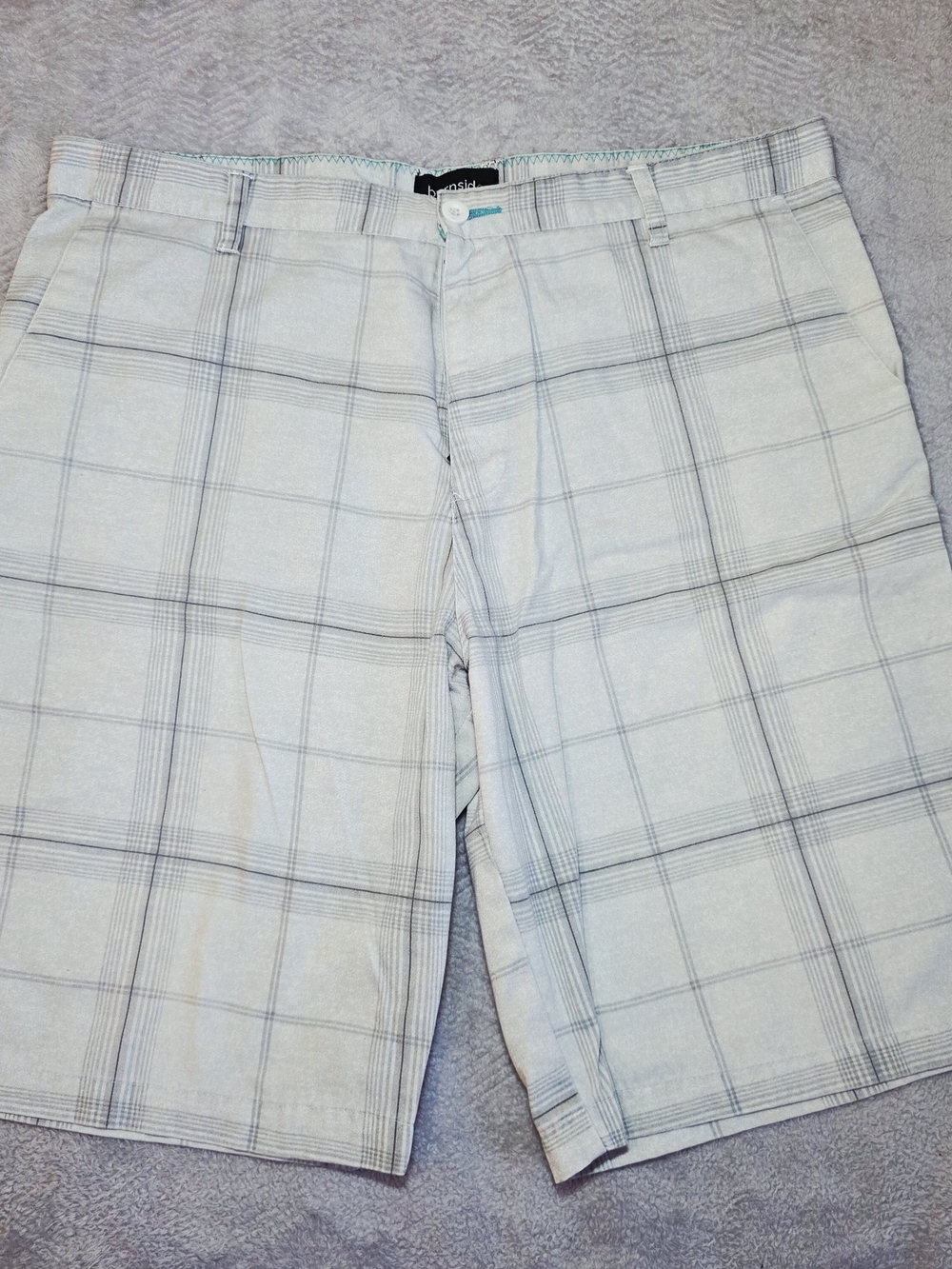 Burnside Men's Size 38 Gray Plaid Cargo Shorts
